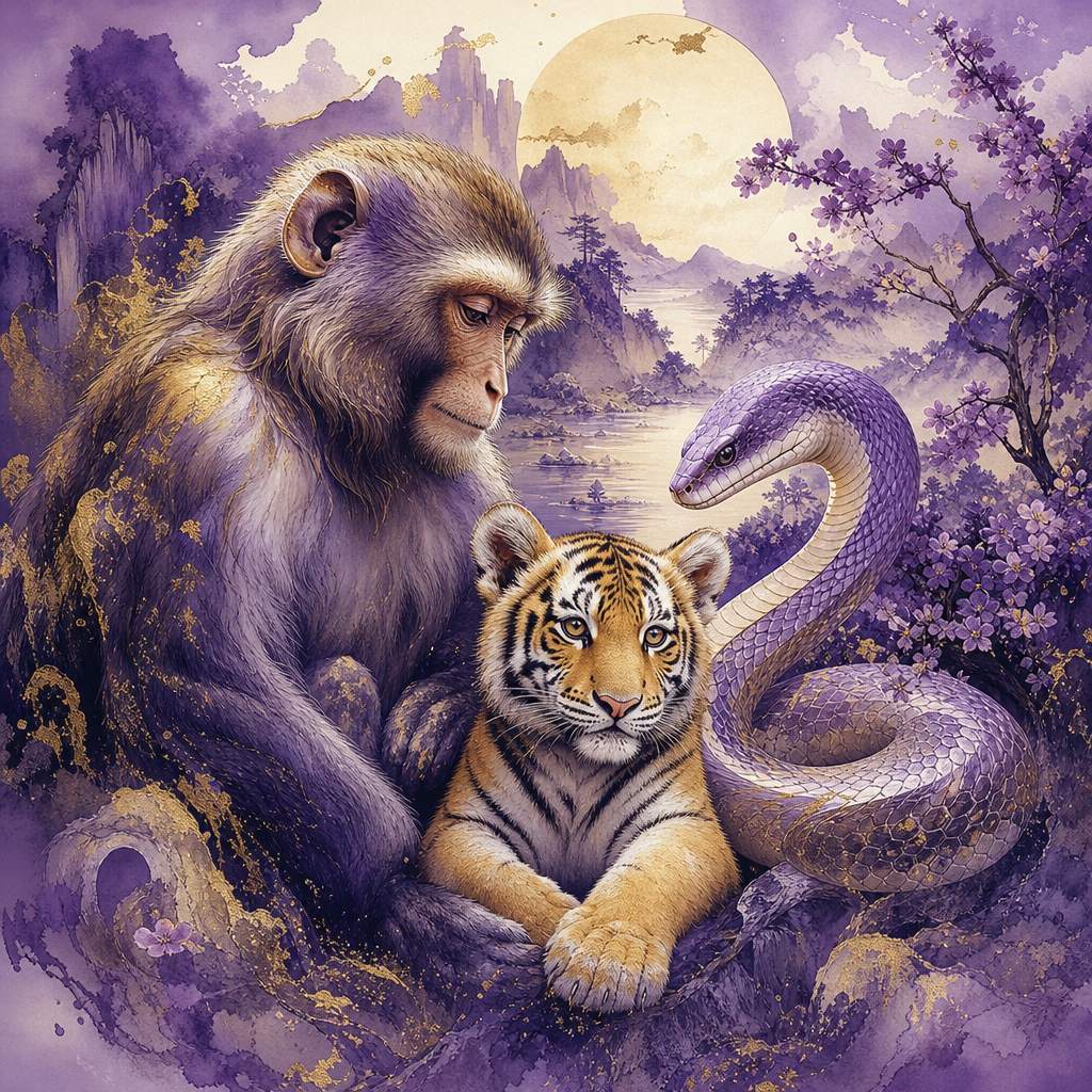 爸猴妈蛇儿属虎